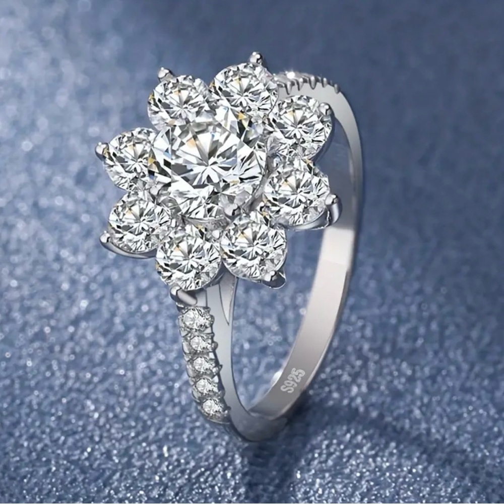 Silver Sparkling Rhinestone Ring - image 4